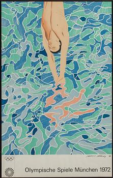 AFFISCHER, 4 st, "Olympische Spiele 1972", bl a David Hockney.