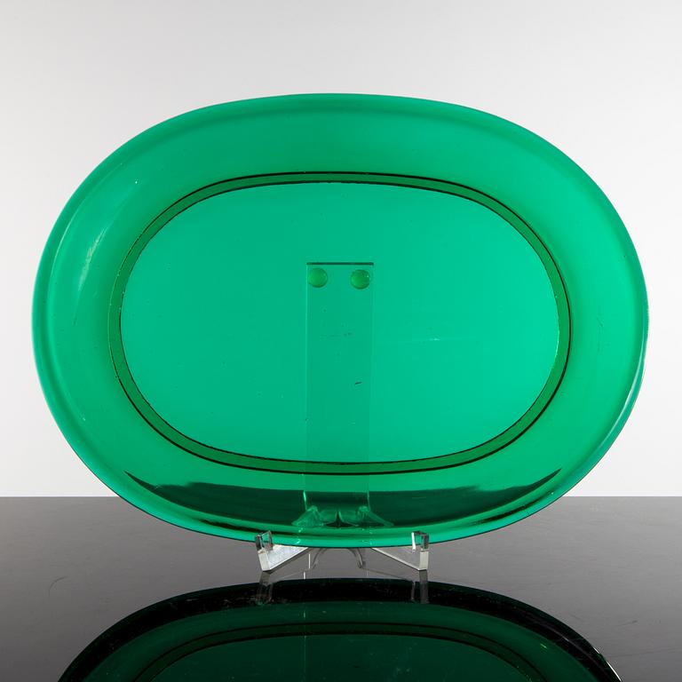 JOSEF FRANK, hummertallrikar, 8 st, glas, Firma Svenskt Tenn. Tillverkade på Reijmyre eller Gullaskrufs glasbruk.