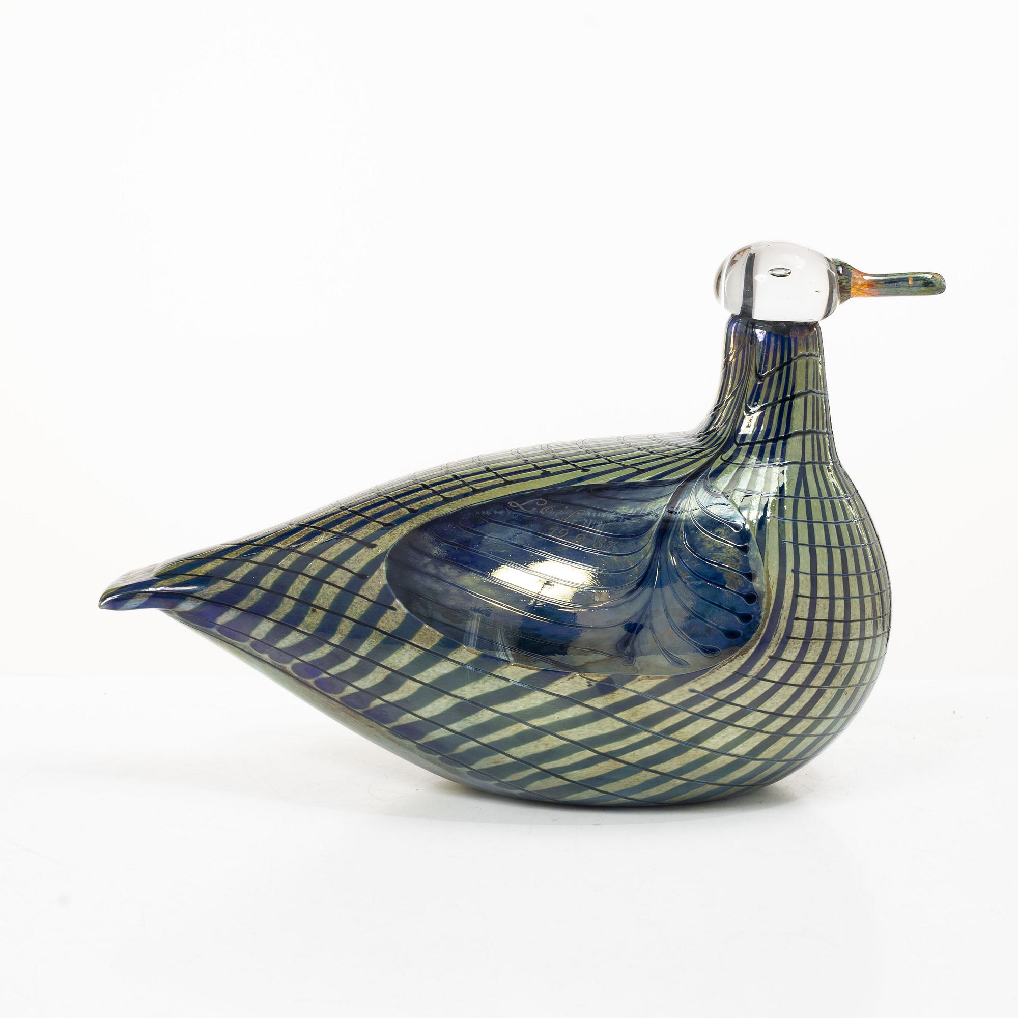 Oiva Toikka, Wild goose male, “Villihanhi Uros”, glass, Nuutajärvi Notsjö, Finland 1987.