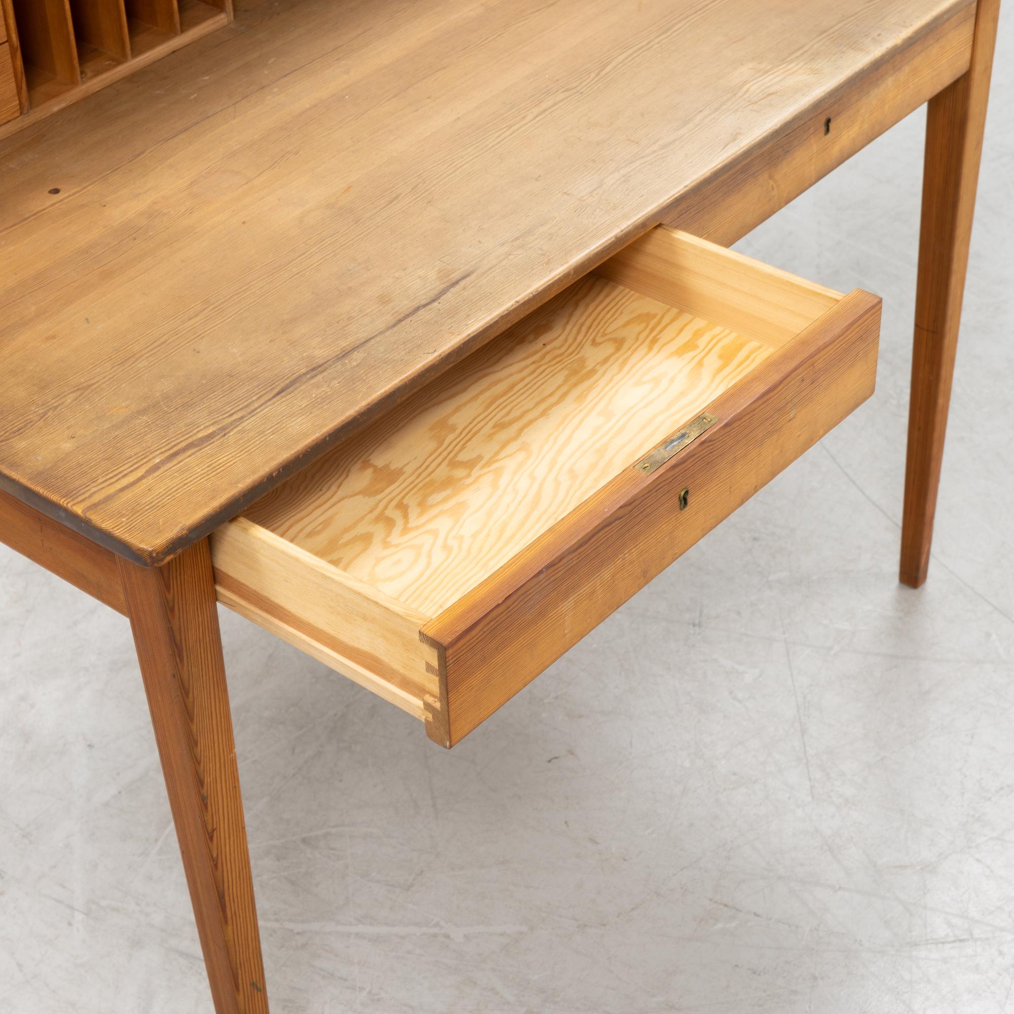 Carl Malmsten, a 'Fryklund' pinewood desk.