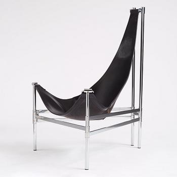 Lars and Christina Andersson, a black leather 'Inka' chair, Sweden 1980s.
