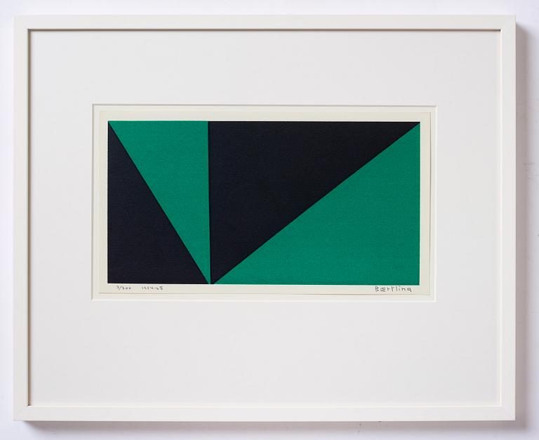 Olle Baertling, silkscreen in colours, 1954-68, signed 3/300.