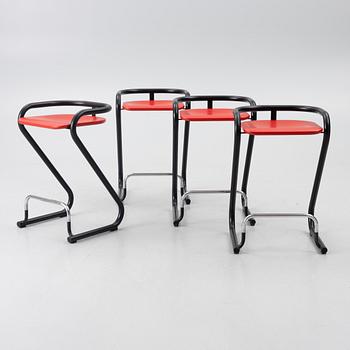 Börge Lindau & Bo Lindekrantz, four 'S70-3' bar stools, Lammhults Möbel AB, Sweden, 1990.