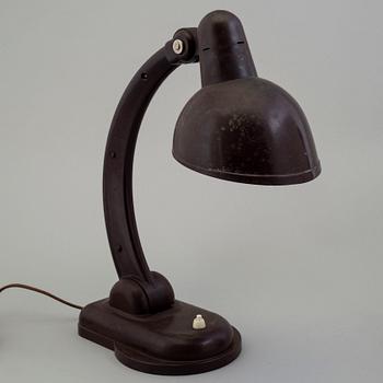 a set of three bakelite table lamps, ca 1930's.