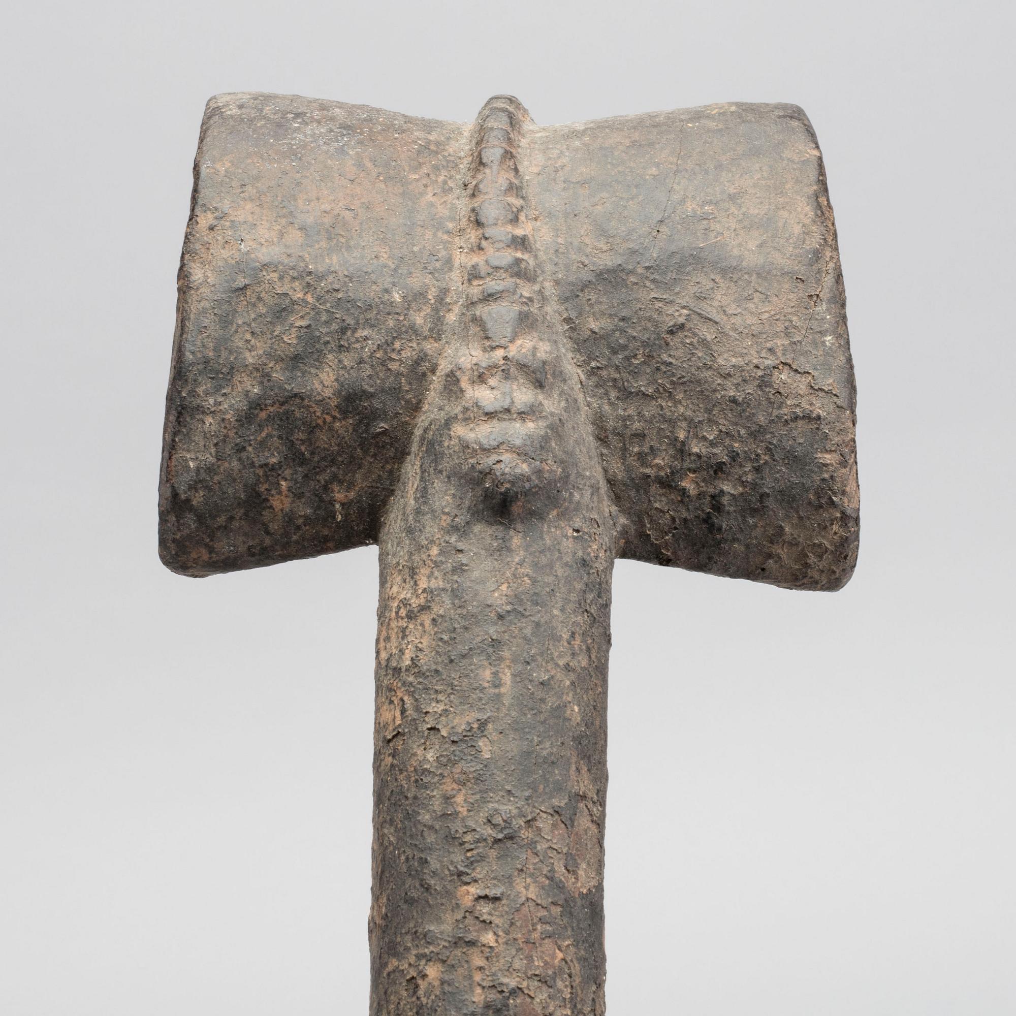 A YORUBA SHANGO STAFF, wood.
A Yoruba Shango staff, Nigeria.