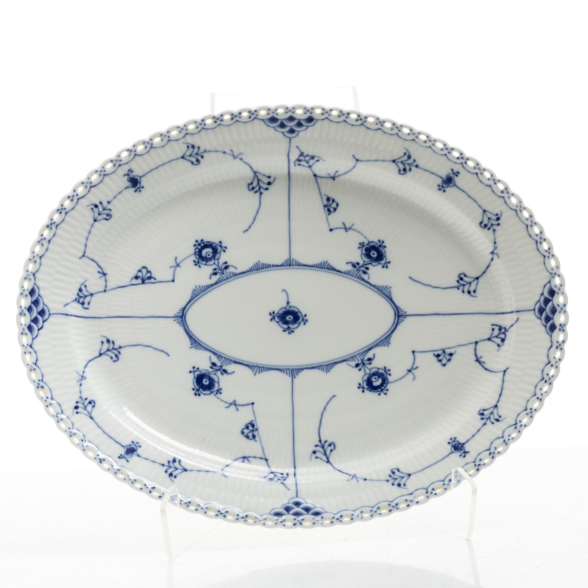 Royal Copenhagen, 14 'Blue Fluted Full Lace' tableware pieces, Denmark, 1960-73.