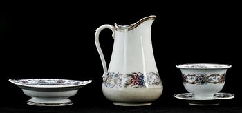 SERVISDELAR, 65 st, flintgods, "Iris", Rörstrand, 1872-1910.