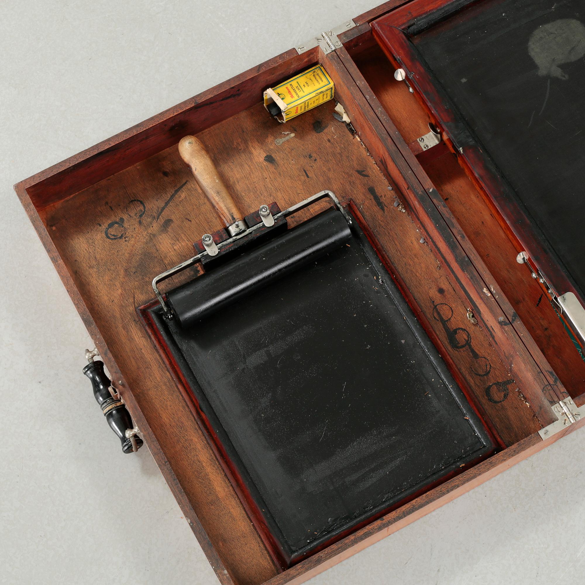 MIMEOGRAF, Ellam's Duplicator, "Diaphragm Model", omkring sekelskiftet 1900.