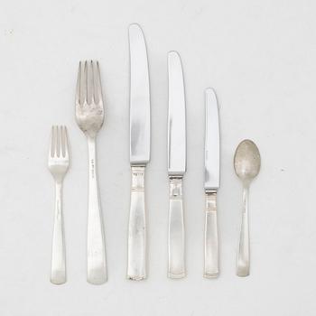 Jacob Ängman, a silver cutlery, model "Rosenholm", GAB, Stockholm and Eskilstuna, some 1952 (30 pieces).