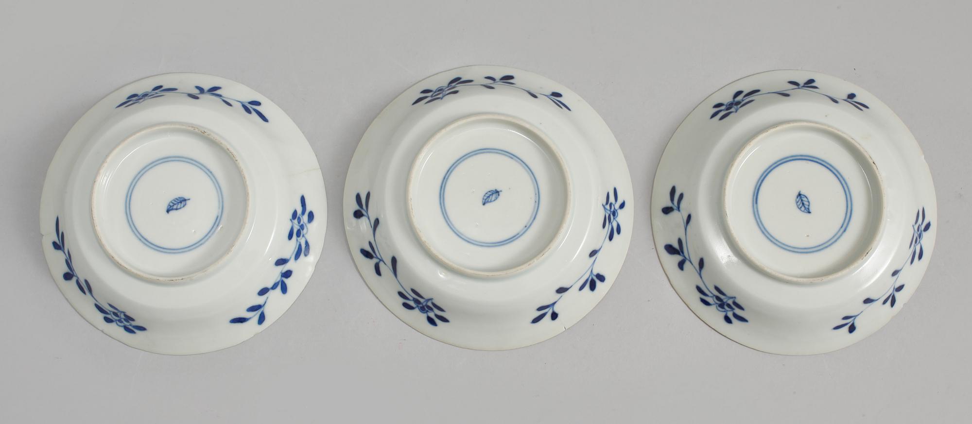 SKÅLFAT, 3 st, porslin, Kina, Kanxi (1662-1722).