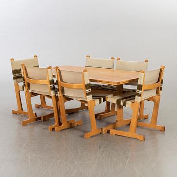 A late 20th century “Spisestue 594”, Ditte & Adrian Heath, France & Son dining table with 6 chairs.