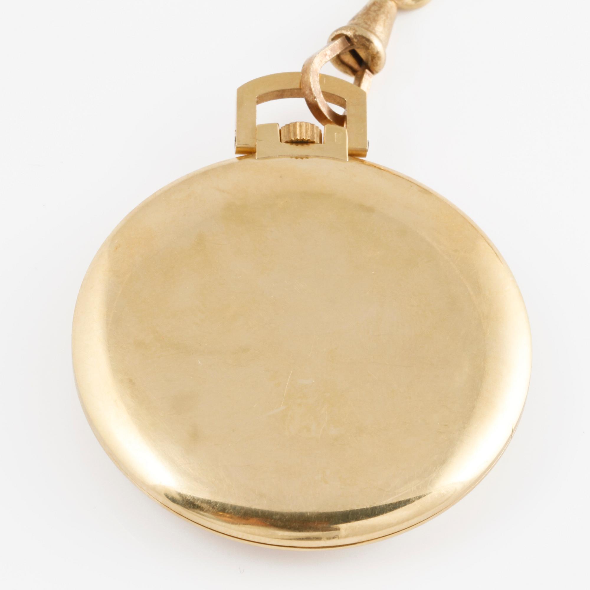 FICKUR, guld, 18 K, Certina, 1900-talets andra hälft. Fickurets totala vikt 35 g.