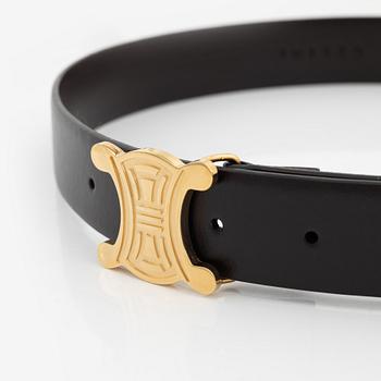 Céline, A brown leather belt, size 75.