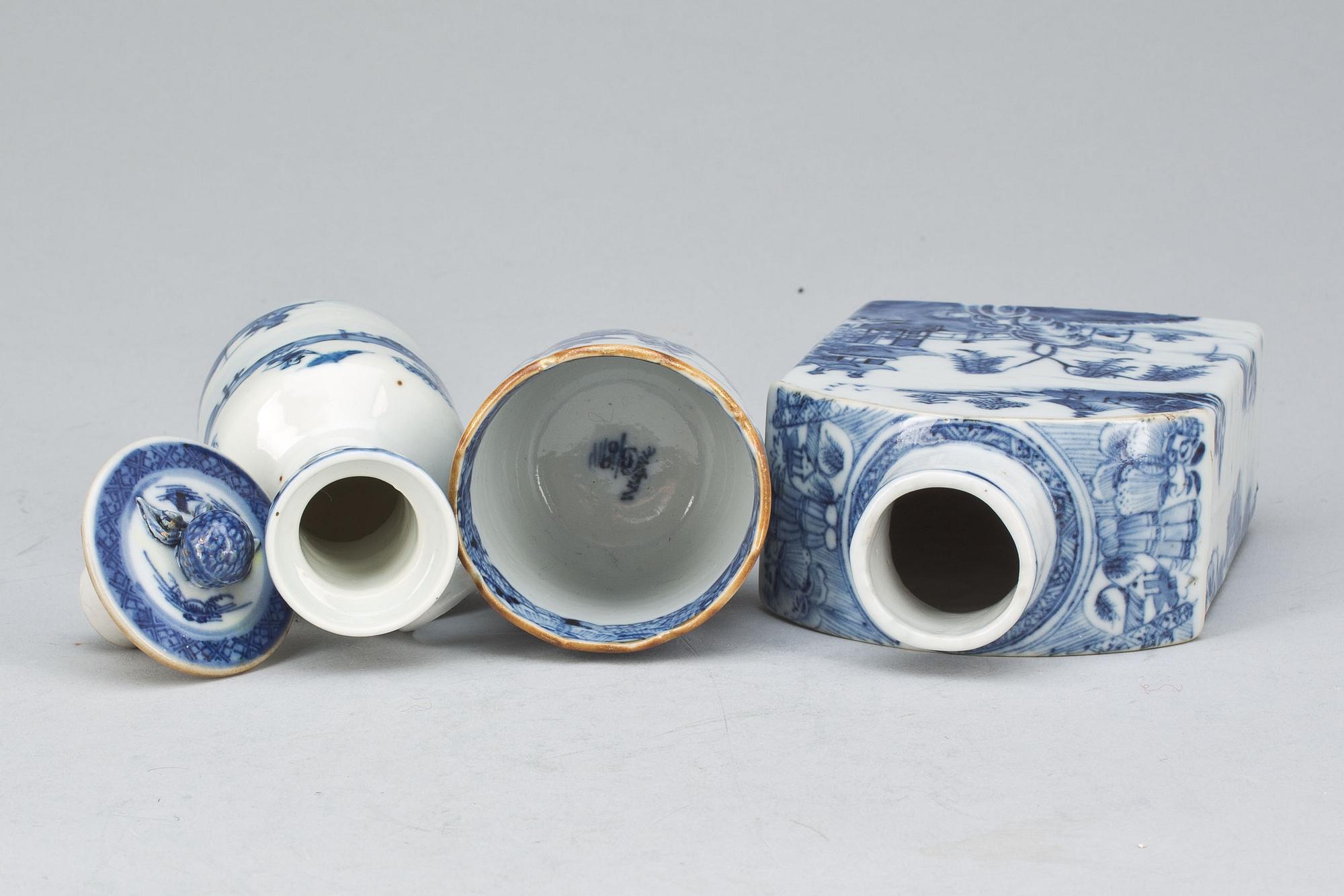 PARTI PORSLIN, 3 delar, 1800-1900-tal.