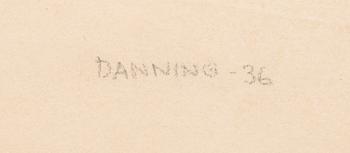 ALF DANNING, piirros ja vesiväri, signeerattu ja päivätty -36.