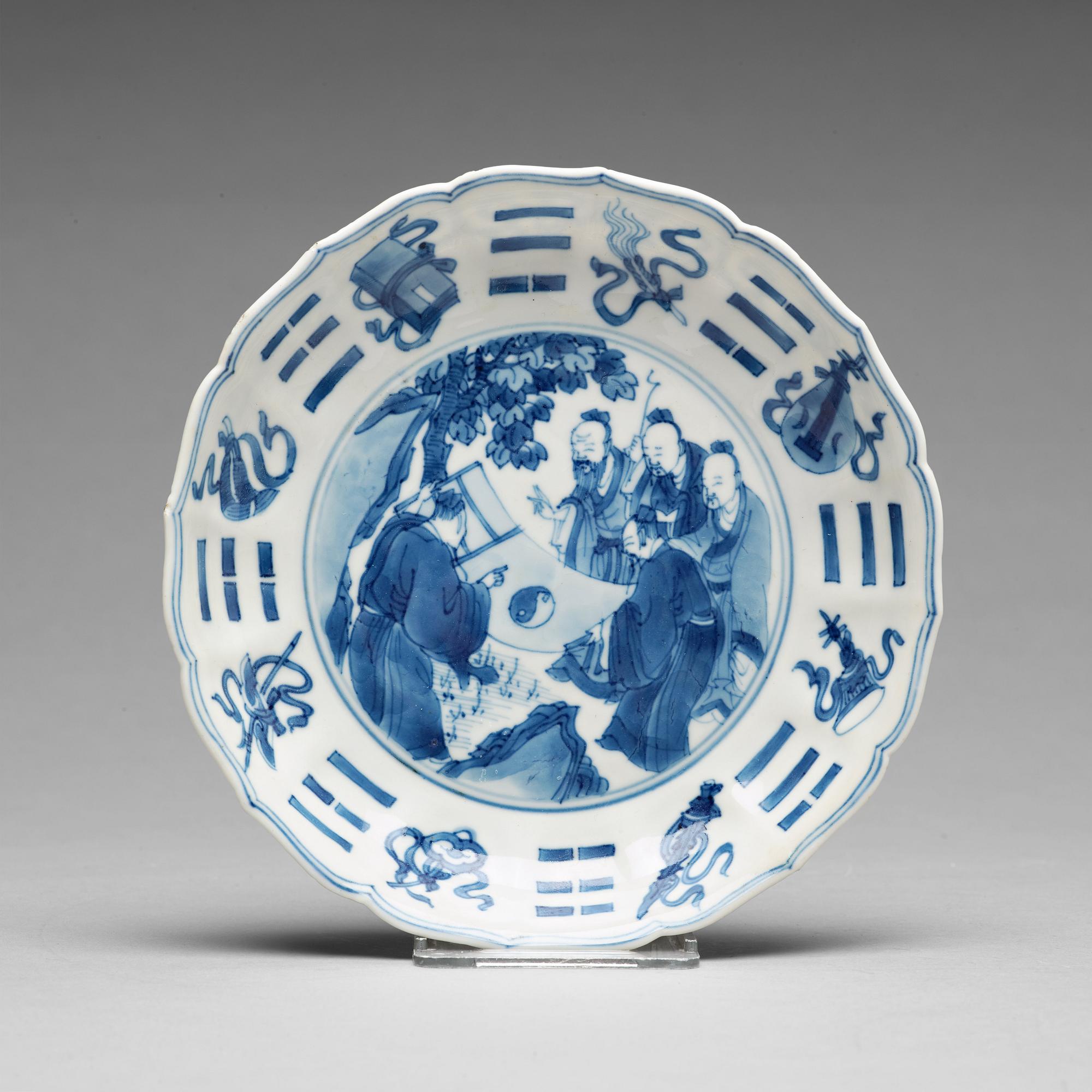 SKÅLFAT, fyra stycken, porslin. Qingdynastin, Kangxi (1662-1722).