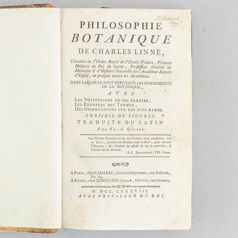 First French edition of Philosophia botanica.