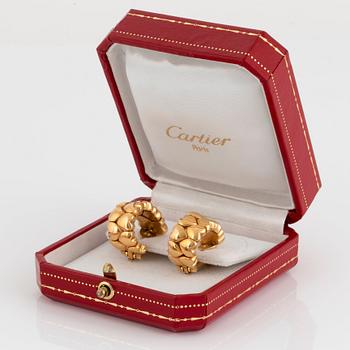 A pair of Cartier earrings "Double Hearts" in 18K gold.