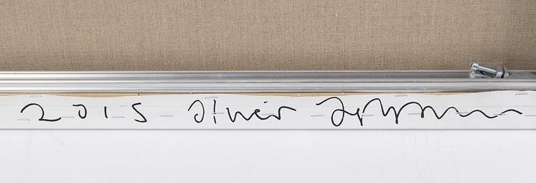 Oliver Osborne, silkscreen and acrylic on linen. Signead and dated 2015 on verso.