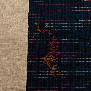 A late 19th Century Finnish folk art long pile ryijy-rug. Circa 205 x 135 cm.