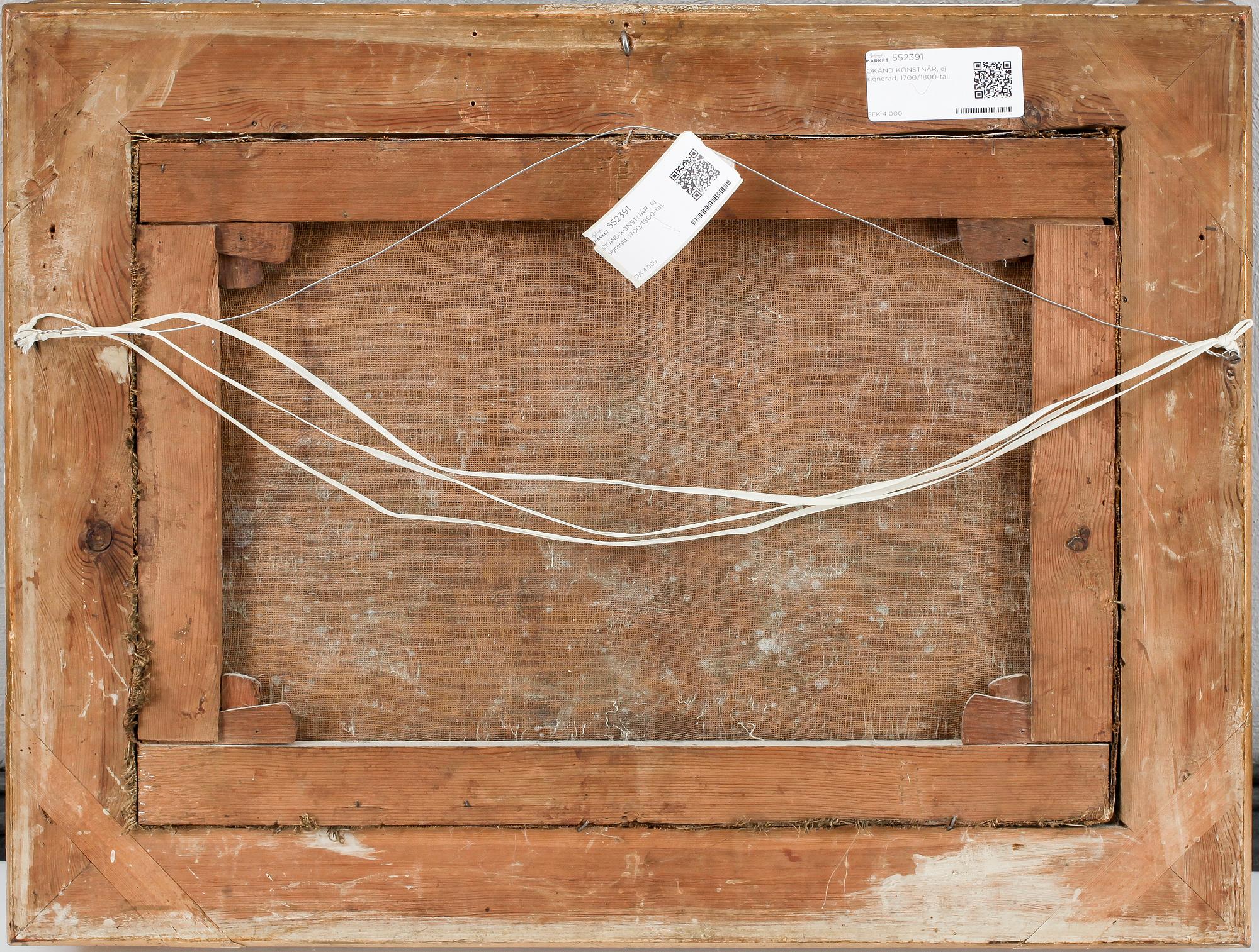 OKÄND KONSTNÄR, olja på duk, ej signerad, 1700-tal.