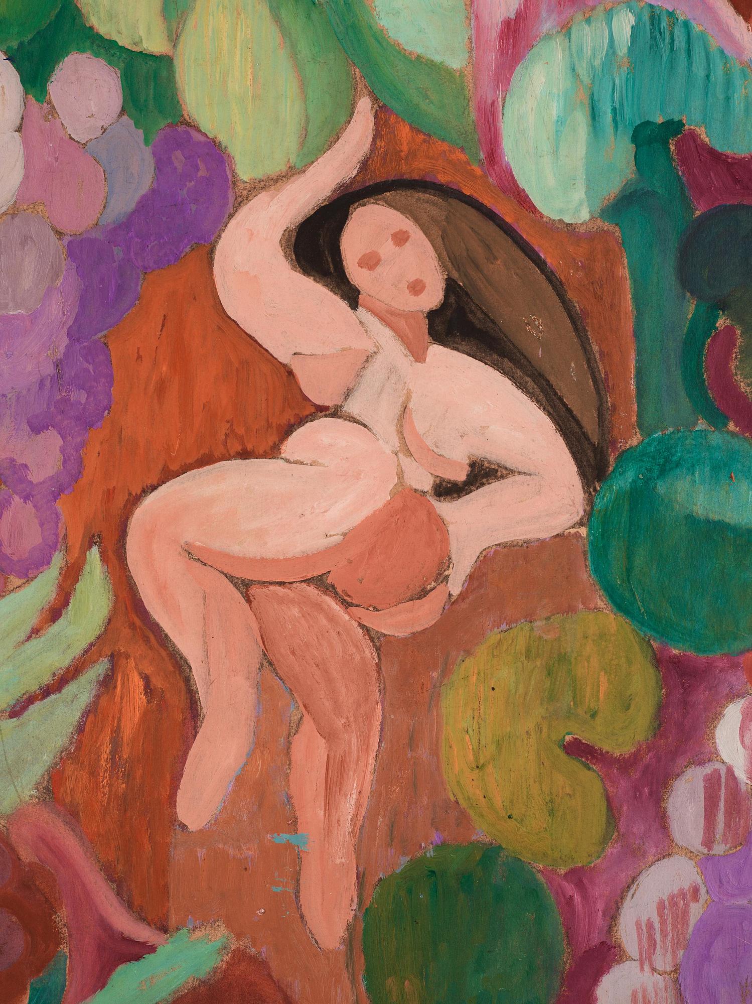 Sigrid Hjertén, Model in greenery.
