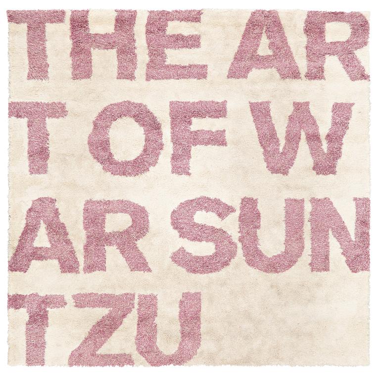 Ulf Rollof, A CARPET, "THE ART OF WAR SUN TZU", Kasthall, tufted around 2010, ca 388,5 x 394 cm.