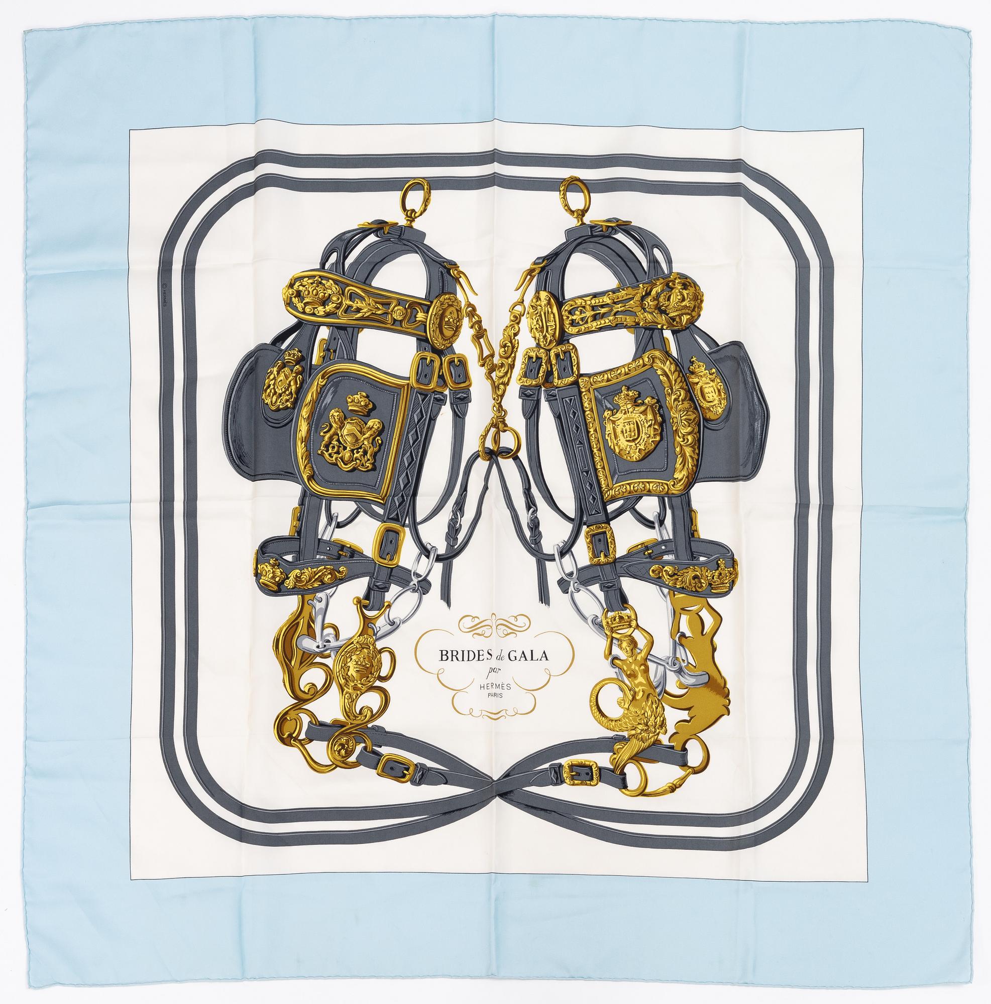 Hermès, a 'Brides de Gala' silk scarf.