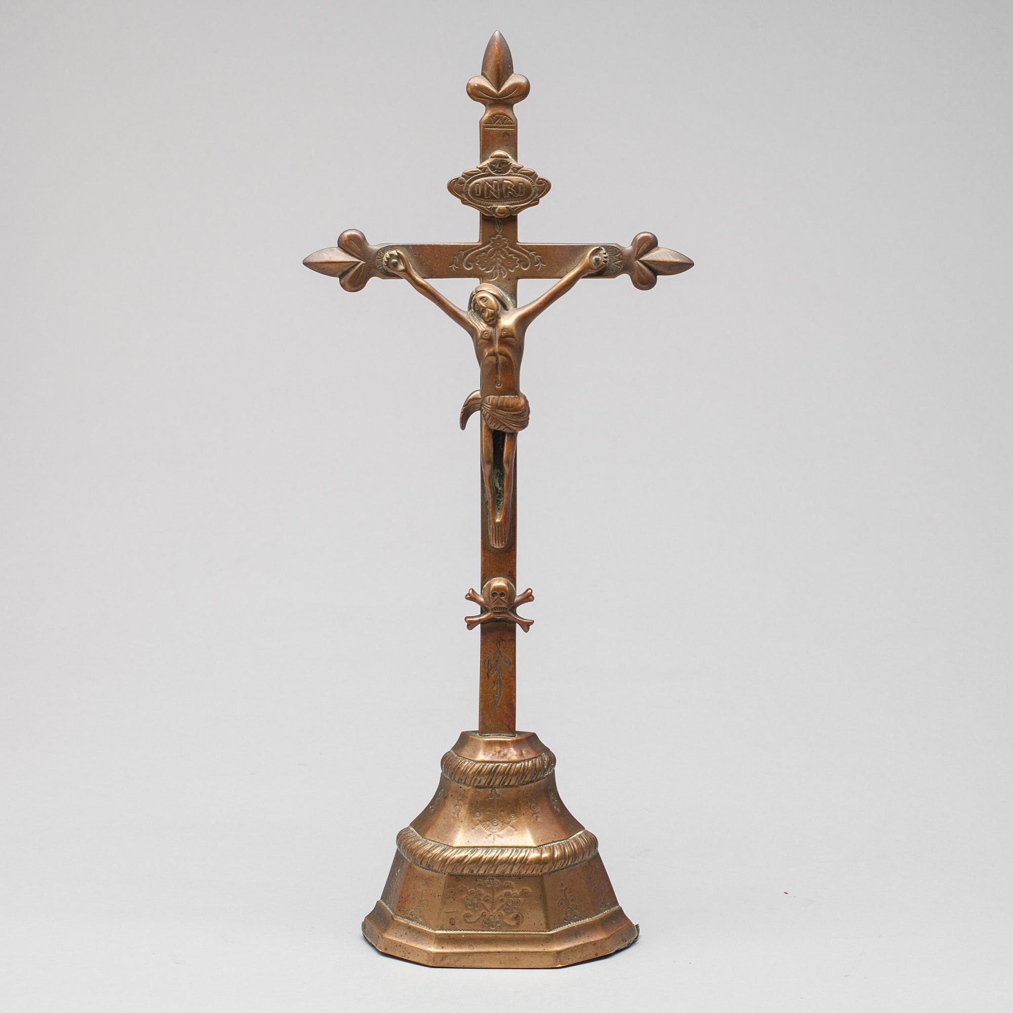 KRUCIFIX, koppar, 1700/1800-luku.