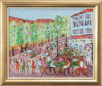 Uno Vallman, At the café.