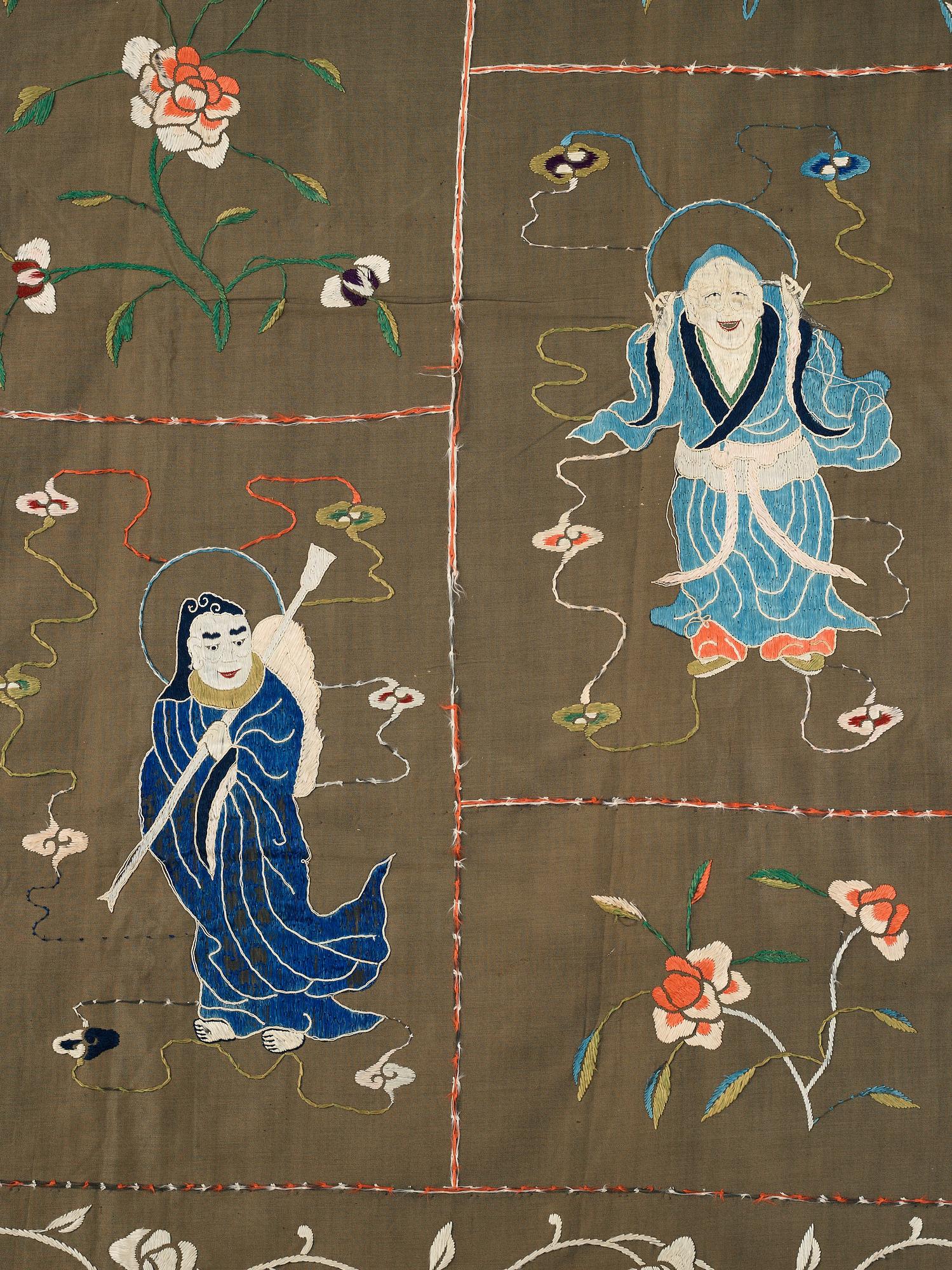 A Chinese silk embroidery, late Qing dynasty, 19th Century.