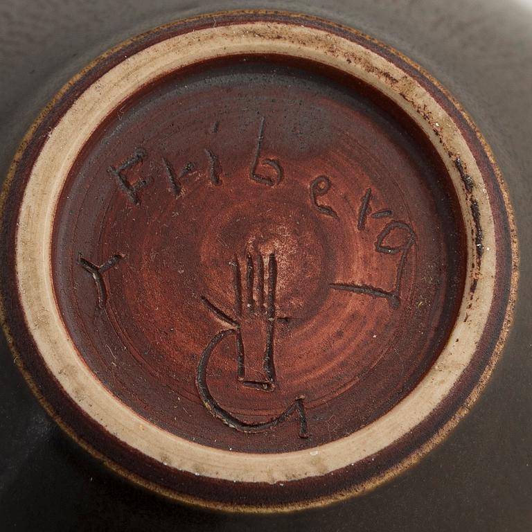 Berndt Friberg, vase, stoneware, Gustavsberg's studio, 1954.