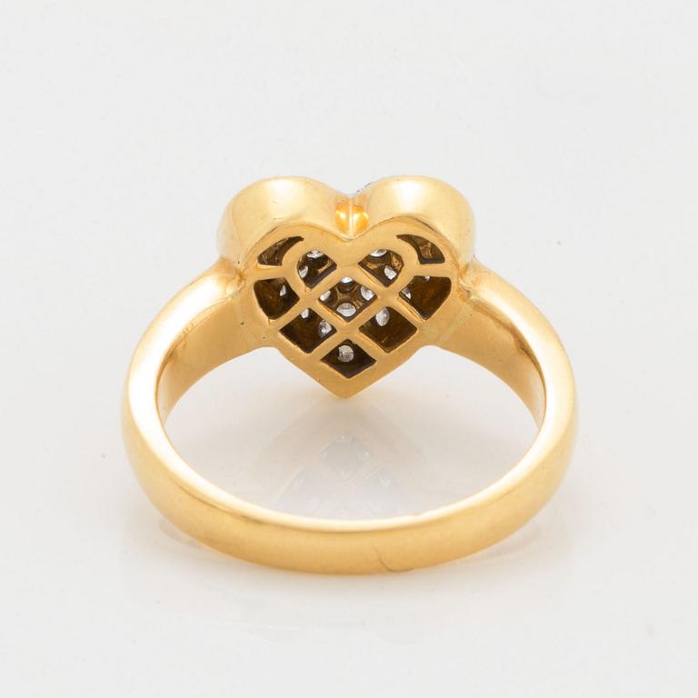 Heart shaped brilliant-cut diamond ring.