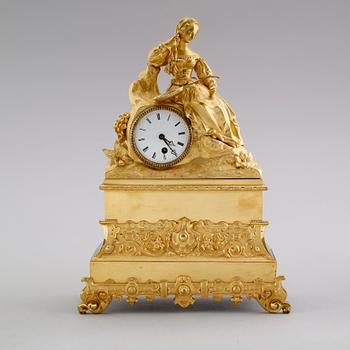 BORDSPENDYL, förgylld, brons, Frankrike, 1800-talets mitt.