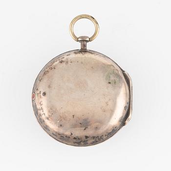 A silver pocket watch by J. Kock (royal watchmaker, active in Stockholm 1762-1803), 1772.