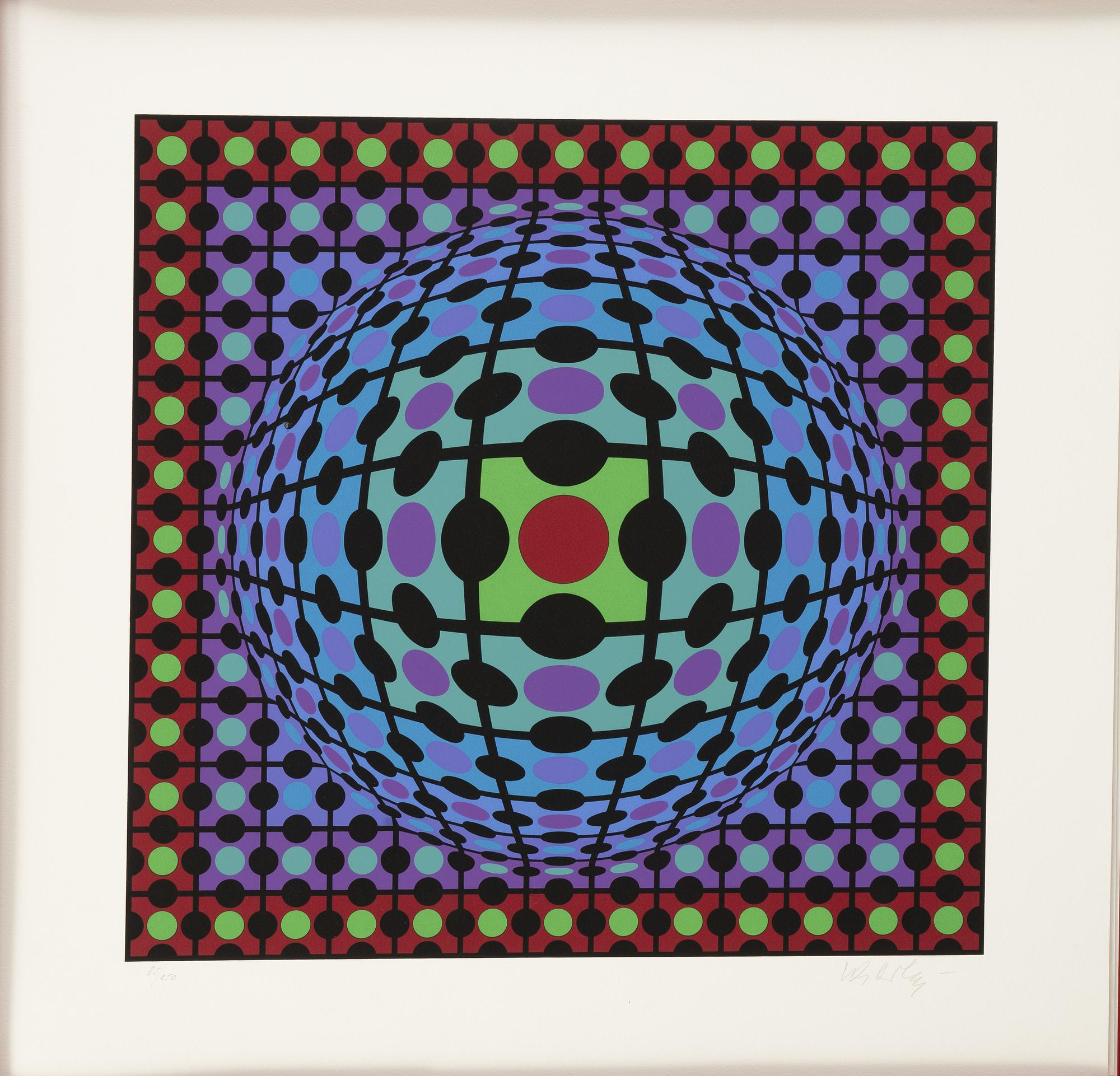 Victor Vasarely, portfolio with 5 silkscreen in colours, 1977, signed 85/250.