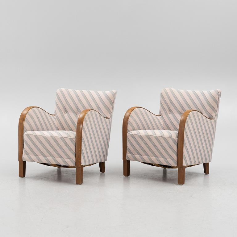 A pair of armchairs, 1930s.