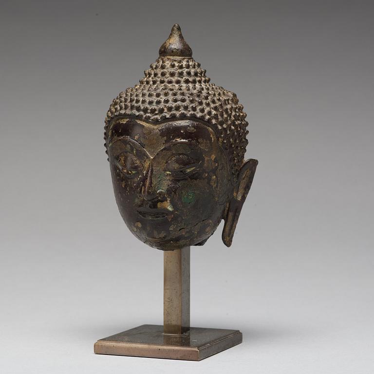 BUDDHAHUVUD, brons. Thailand, troligen 1700-tal.