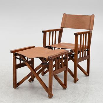 A collapsible chair with ottoman, end of the 20th century.