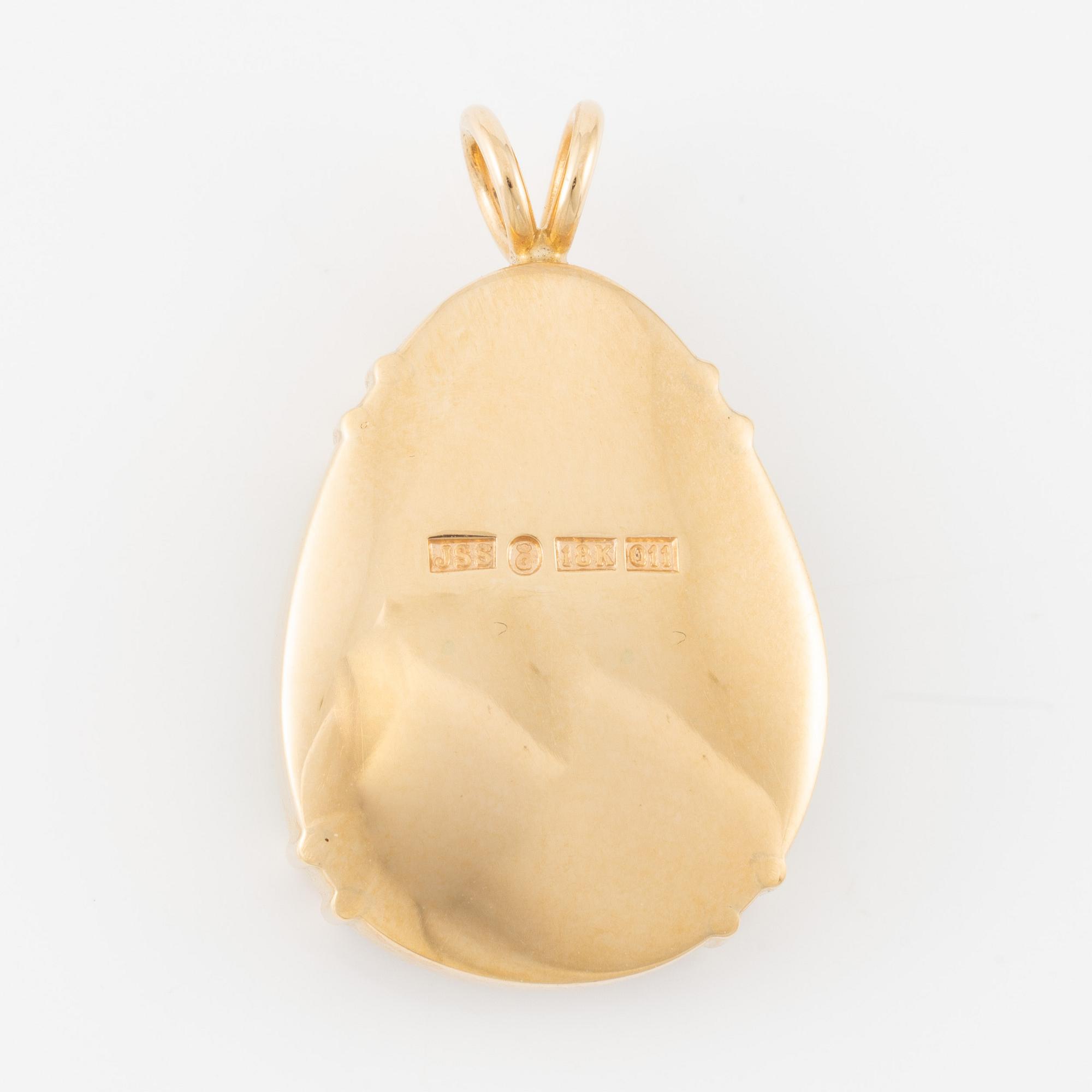 Pendant, Jarl Sandin, 18K gold with opal.