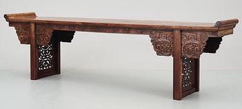 A Hardwood Long Table (Jiaotousun Qiaotouan), 17/18th Century, presumably Huanghuali.