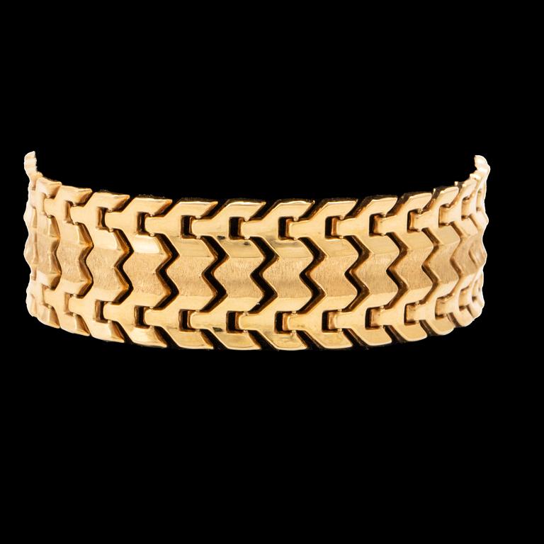Goldbracelet 18k gold, 32,3 g, approx 19 x 2 cm.