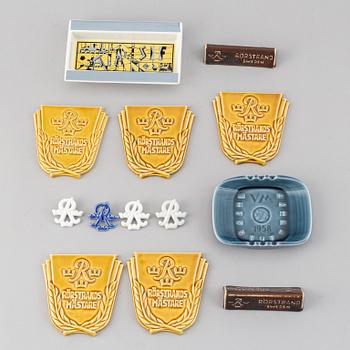 RÖRSTRAND, a set of 13 ceramic promotional items, Sweden mid 20th century.