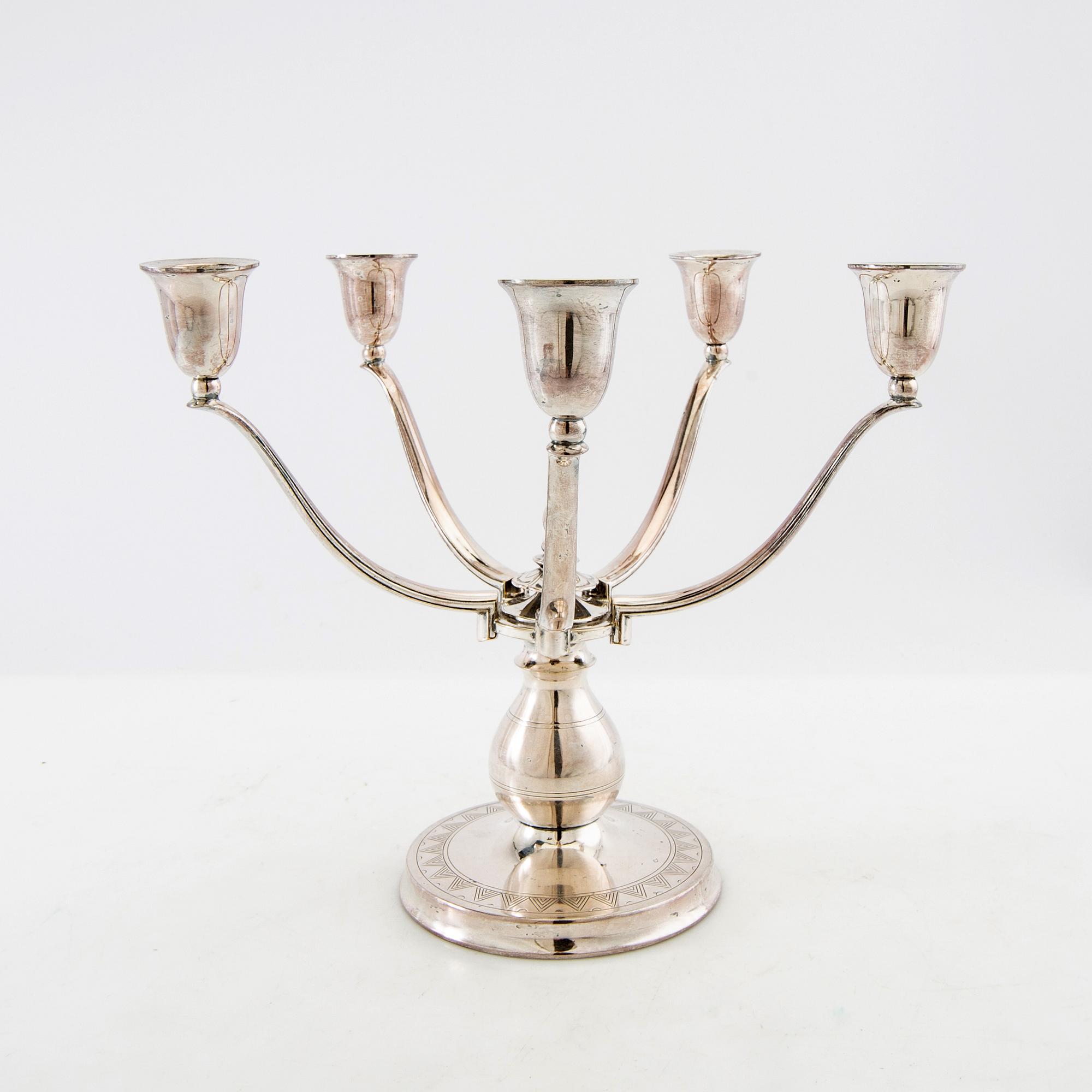 Candelabrum GAB silver-plated, mid-20th century.