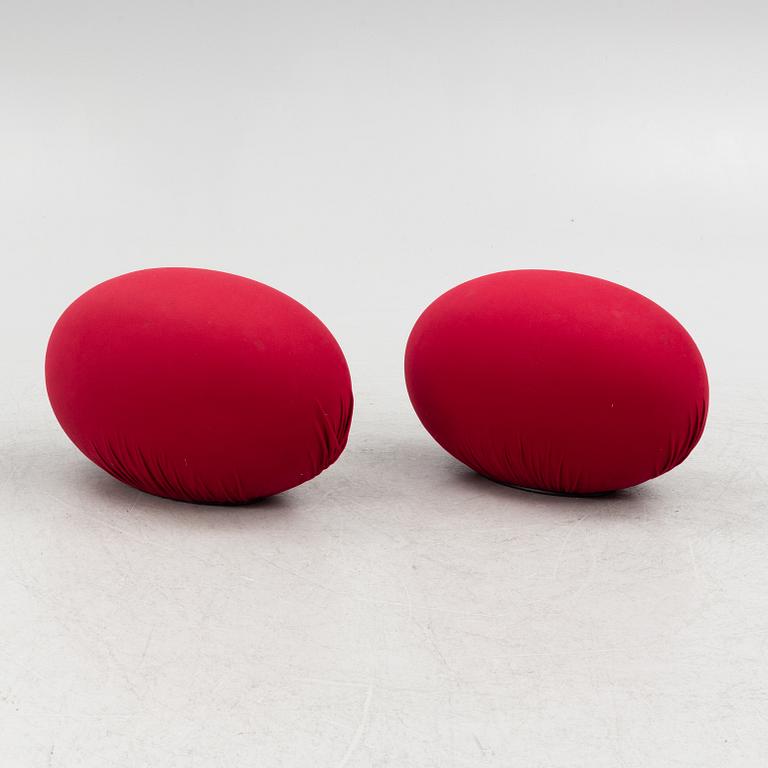 Denis Santachiara, ottomans/chairs, a pair, "Tato Egg Seat", Baleri, Italy, 21st century.