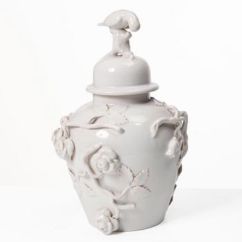 Lidded urn, faience, Rörstrand, mid-20th century.