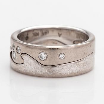 Georg Jensen, Ring "Fushion", 18K guld och diamanter ca 0.13 ct totalt. Danmark.