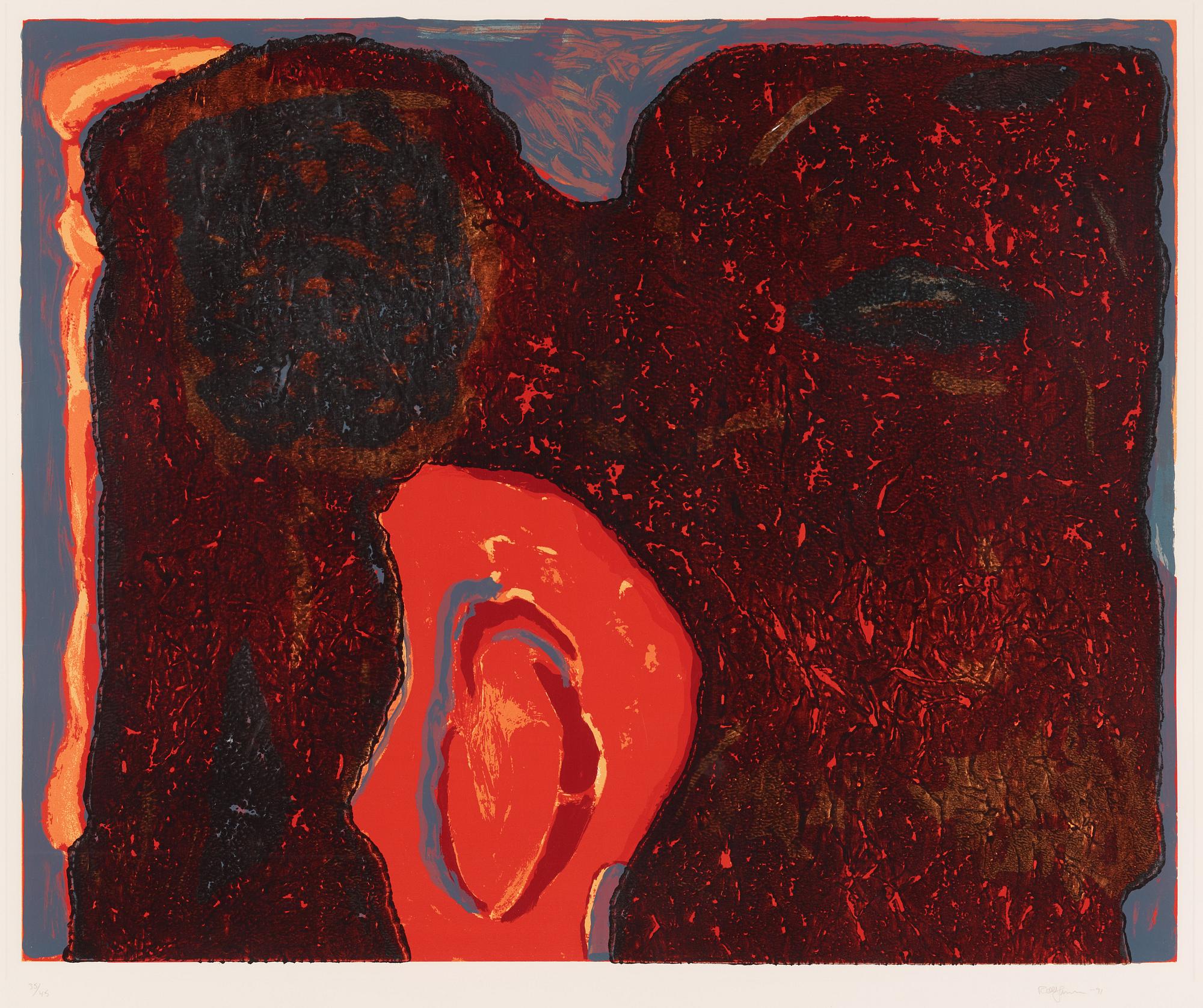 Rolf Hanson, färgetsning & färgserigrafi, 1991. Signerad och numrerad 35/45.