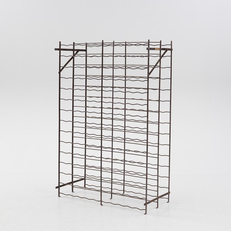 A Rigidex iron wine rack, France.