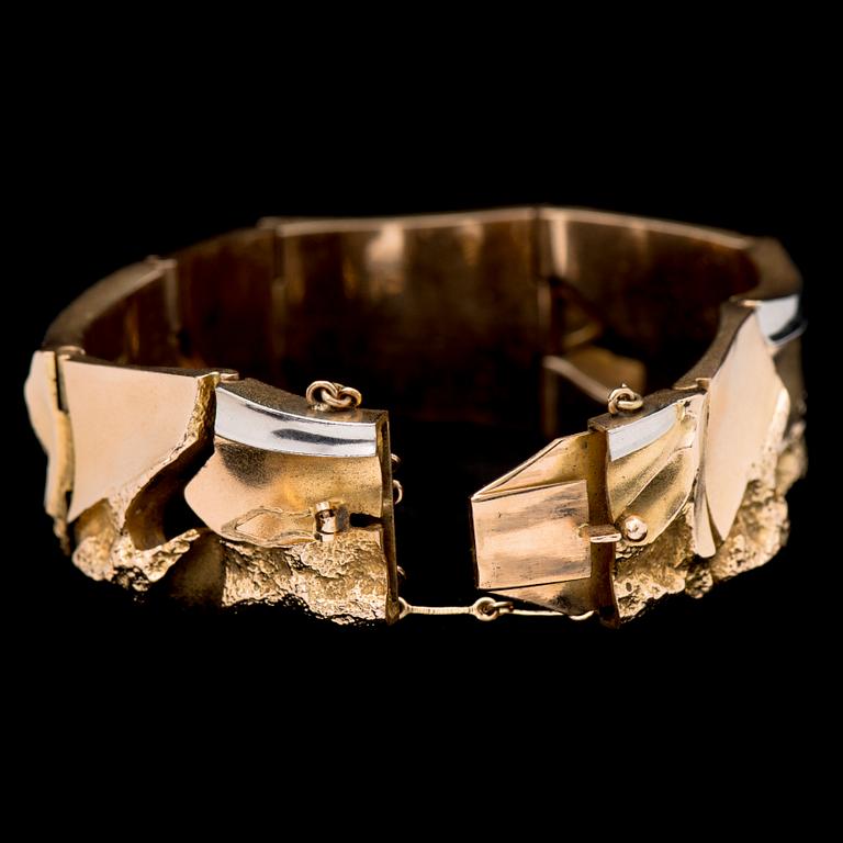 A BJÖRN WECKSTRÖM BRACELET, "Narda", 14K gold, platinum. Lapponia 1988.